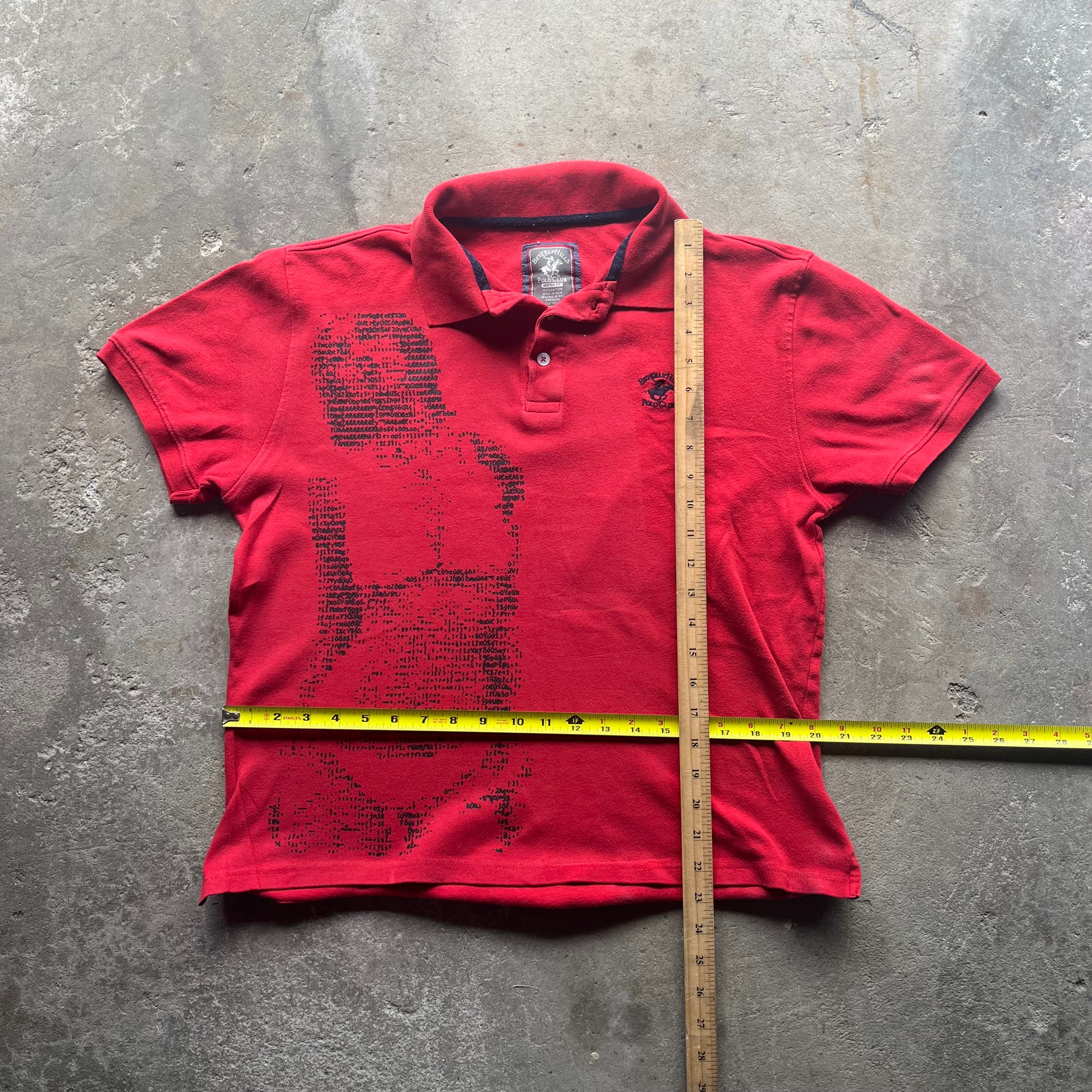 Red and Black Letter Girl Cyber Polo - Medium