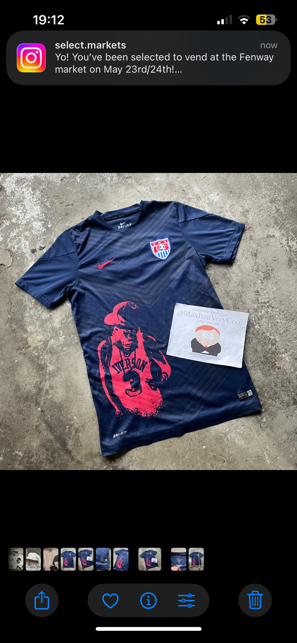 Upcycled Nike USA Soccer Playboi Carti with Measurements (S/M)