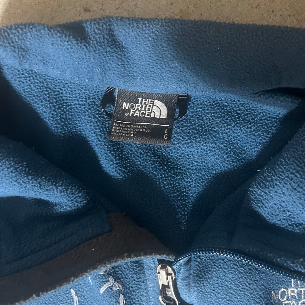 Upcycled Gray Tiger Blue North Face Fleece