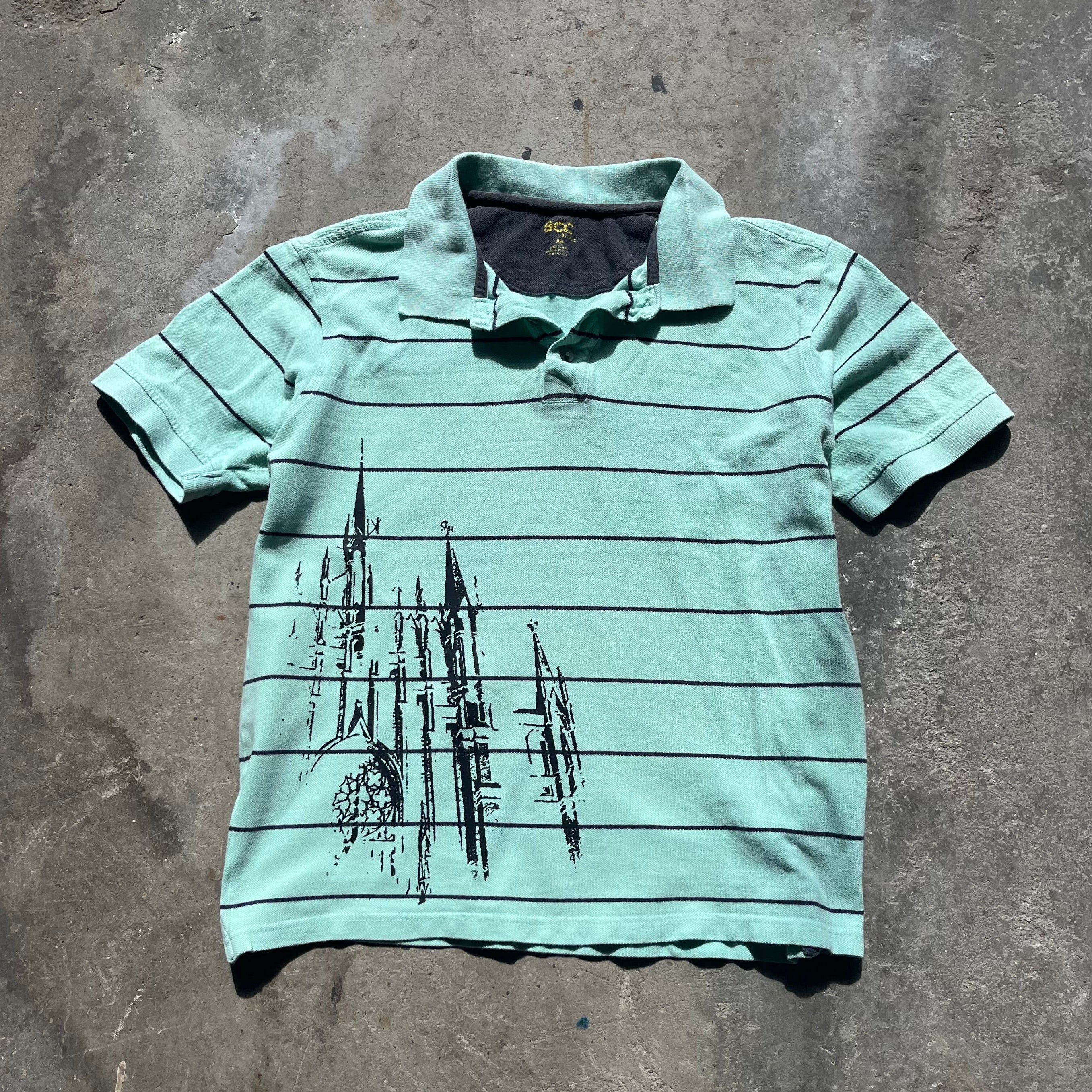 Teal and Black Night Castle Polo - Medium
