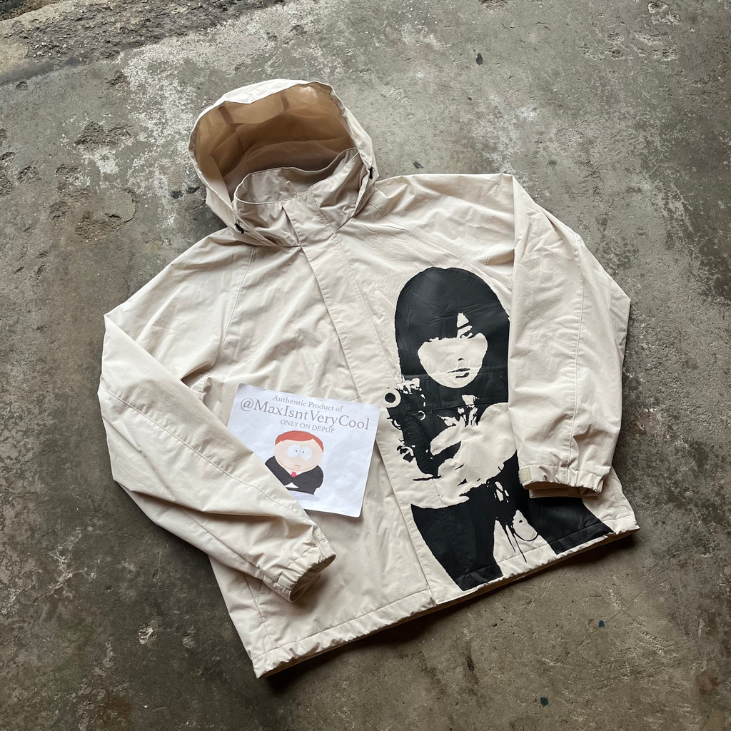 Upcycled Large Unisex Uniqlo Rainjacket - Women with Revolver