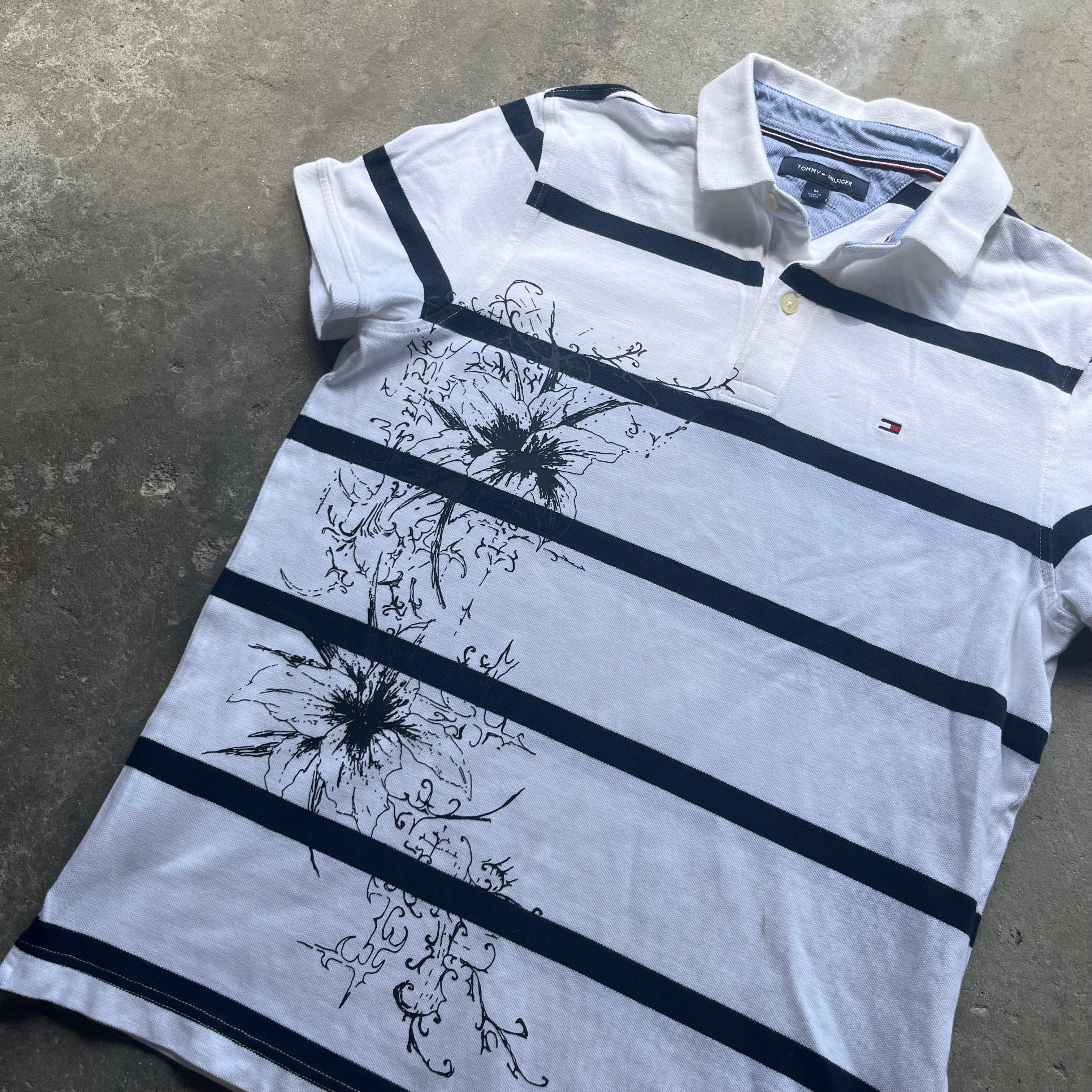 Tommy Hillfigure Upcycled Floral Polo - Medium