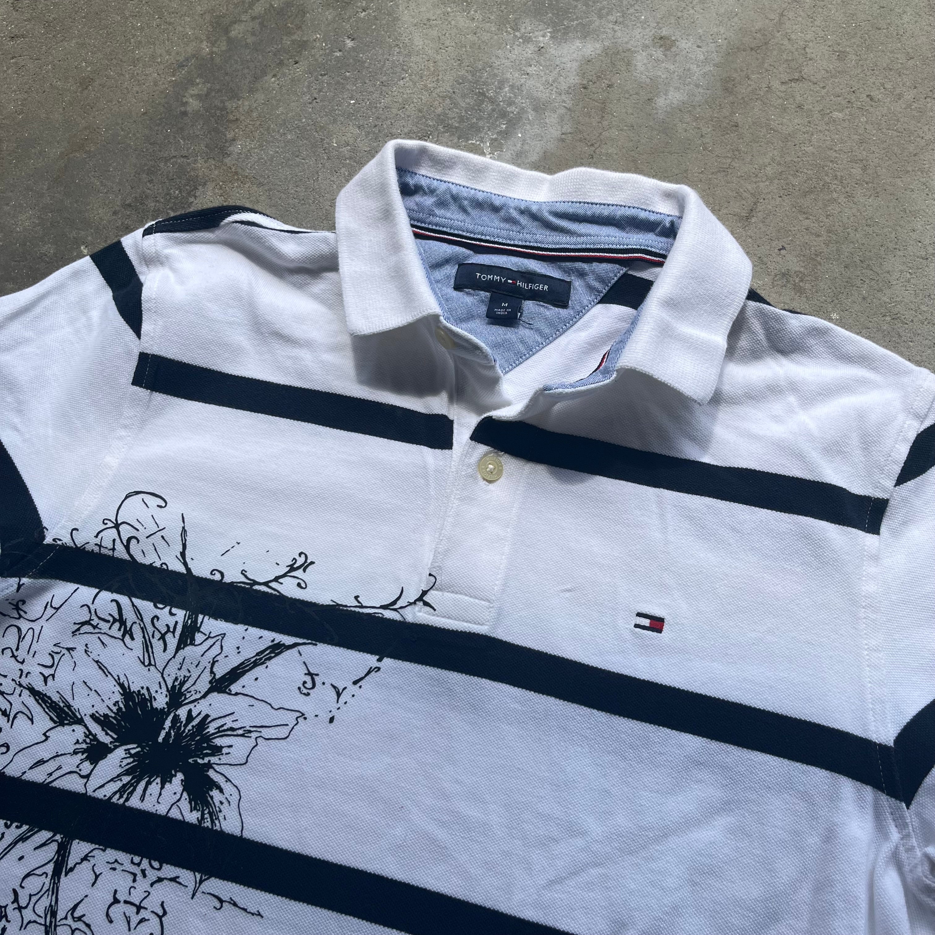 Tommy Hillfigure Upcycled Floral Polo - Medium