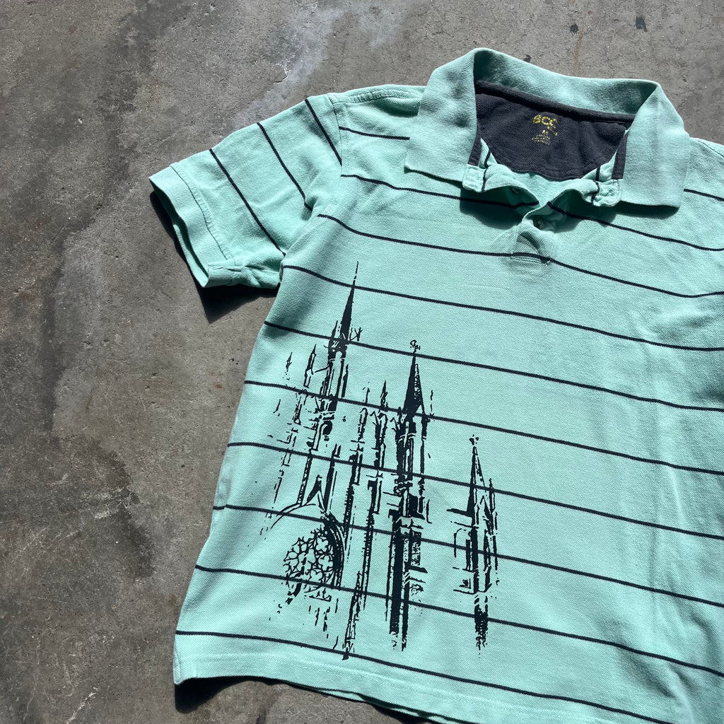 Teal and Black Night Castle Polo - Medium