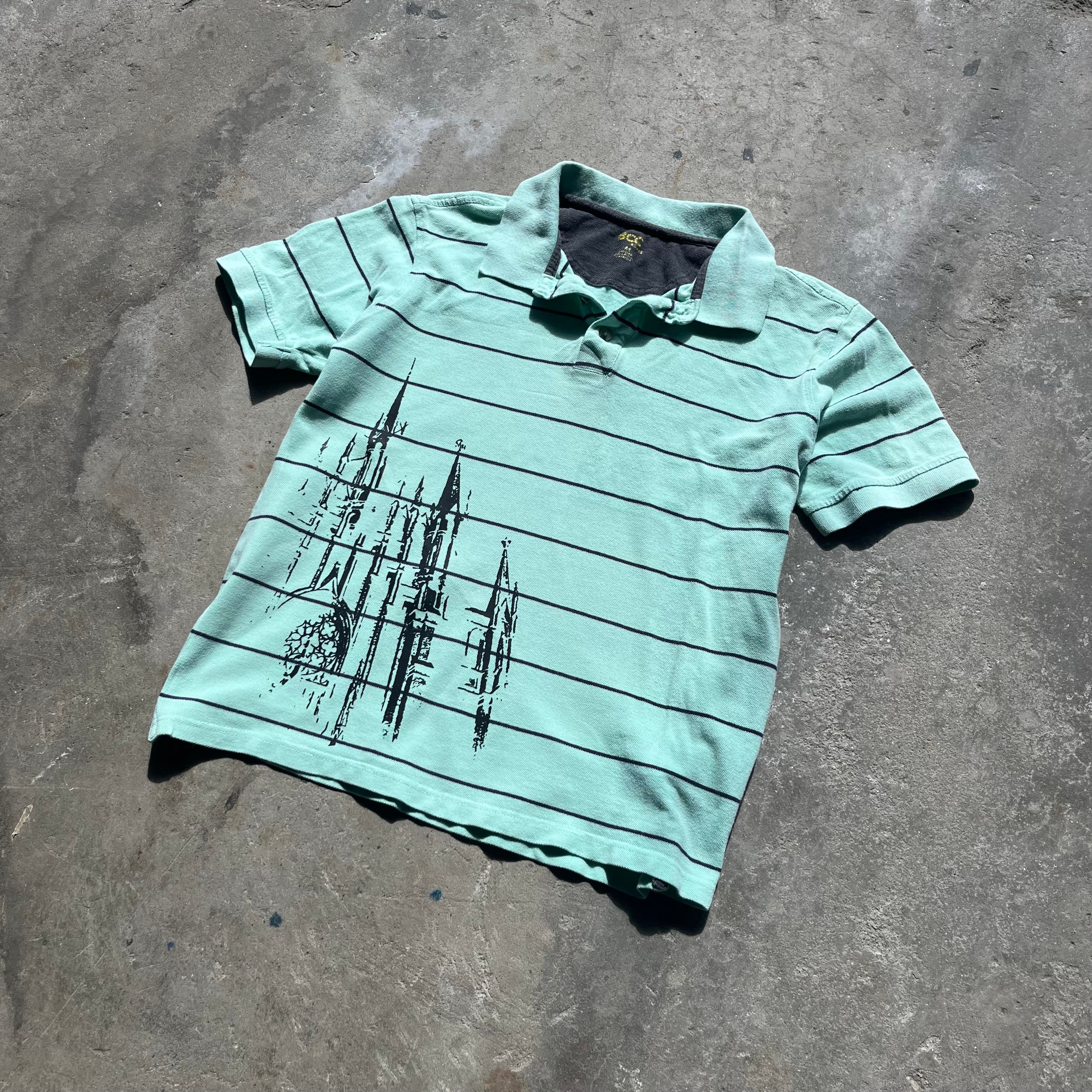 Teal and Black Night Castle Polo - Medium