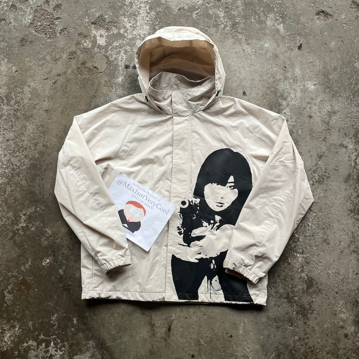 Upcycled Large Unisex Uniqlo Rainjacket - Women with Revolver