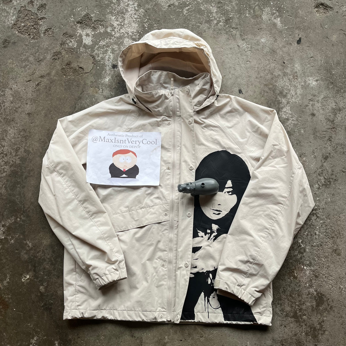Upcycled Large Unisex Uniqlo Rainjacket - Women with Revolver