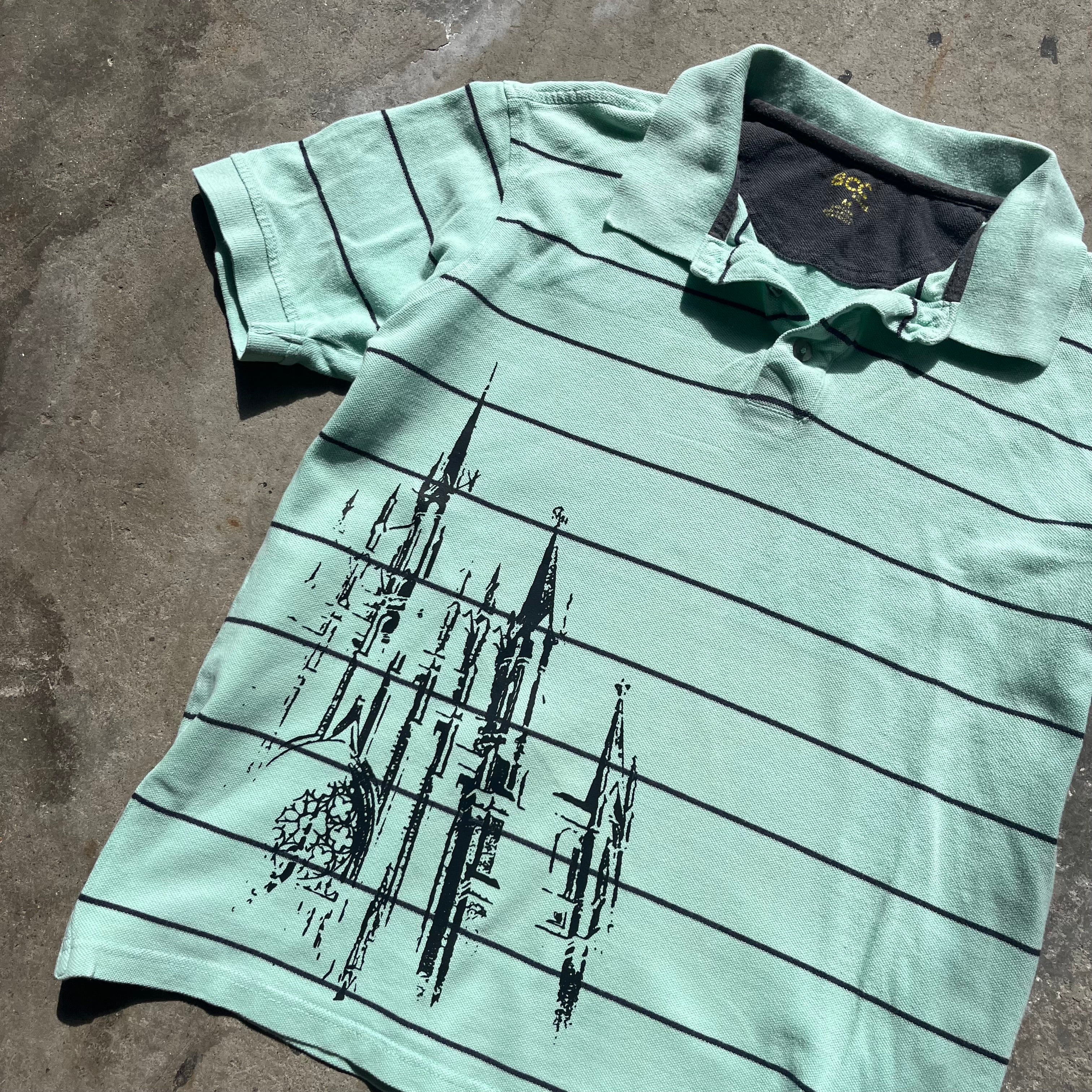 Teal and Black Night Castle Polo - Medium
