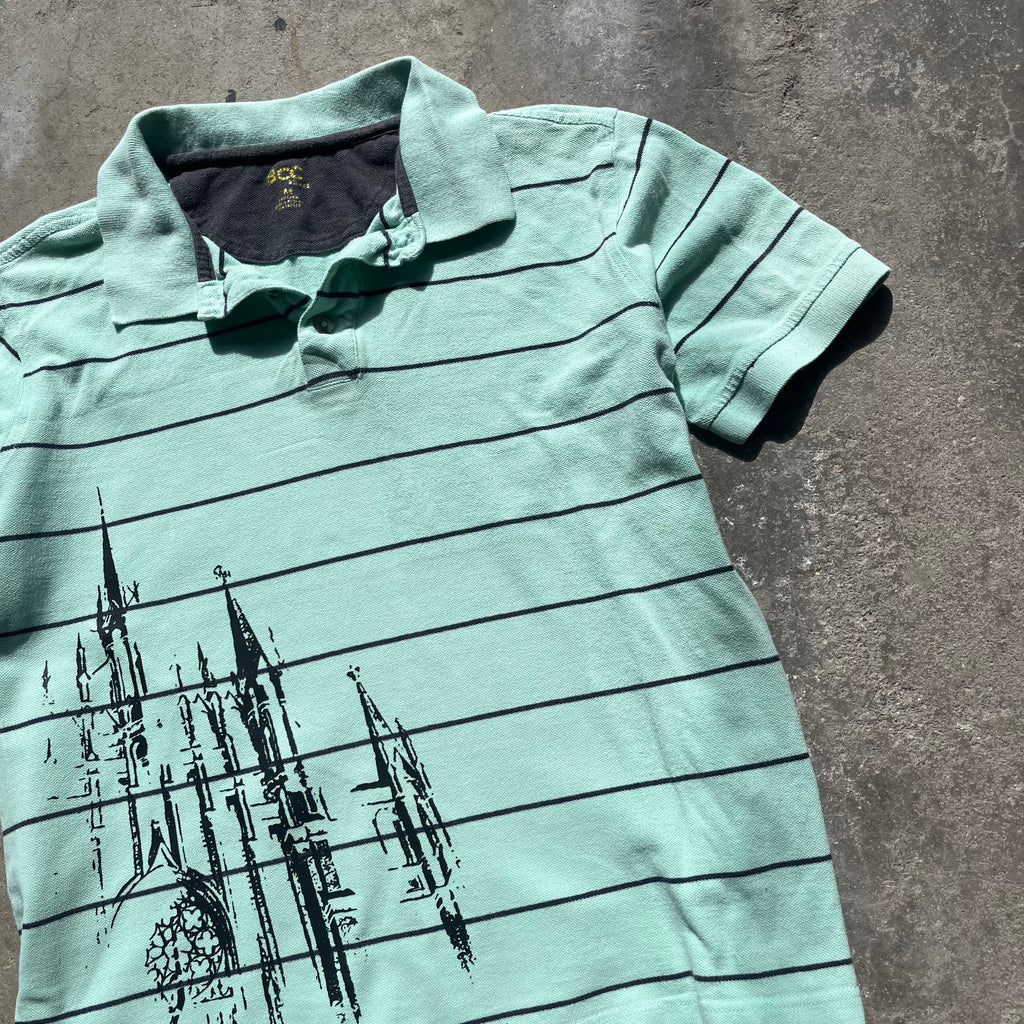 Teal and Black Night Castle Polo - Medium