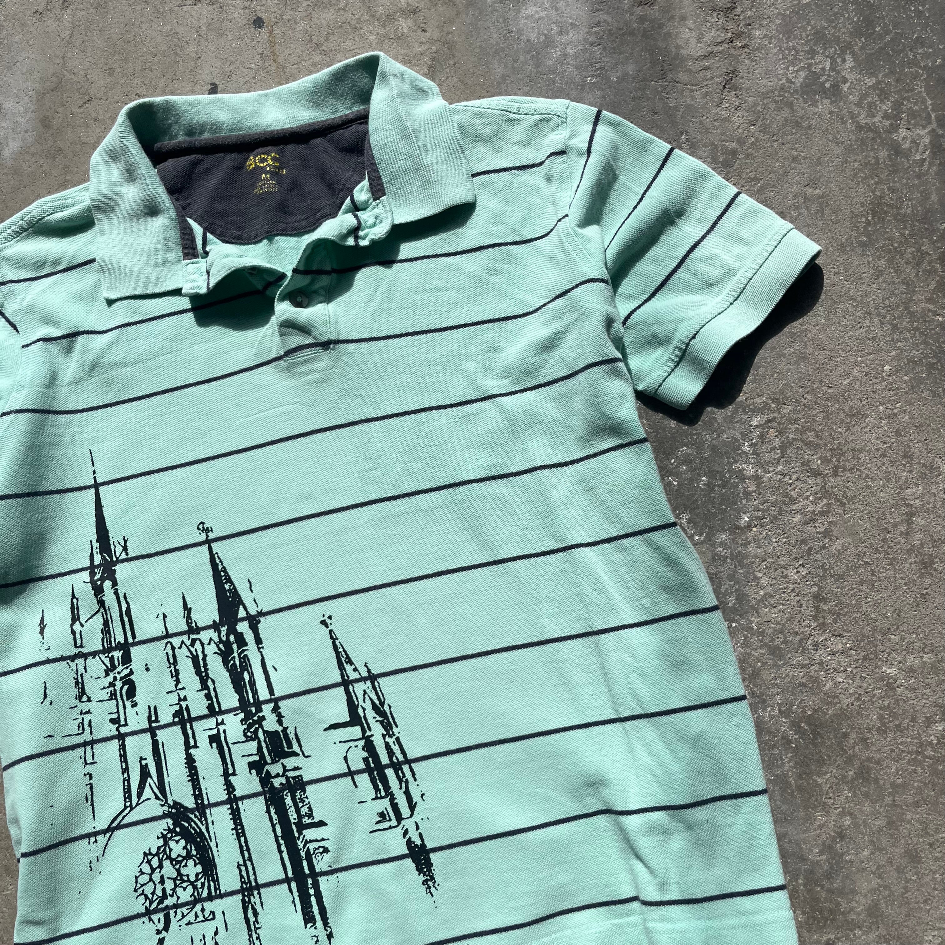 Teal and Black Night Castle Polo - Medium