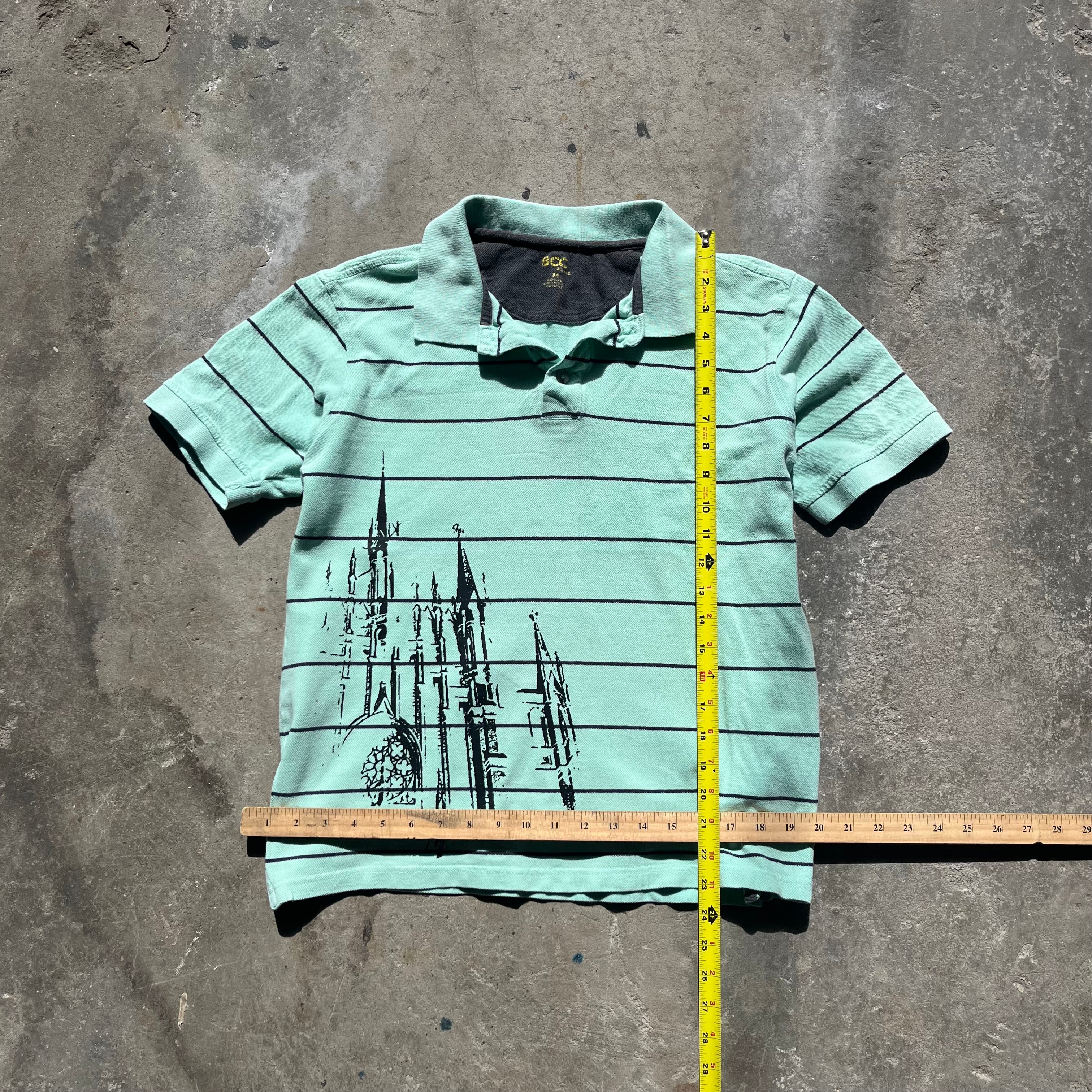 Teal and Black Night Castle Polo - Medium