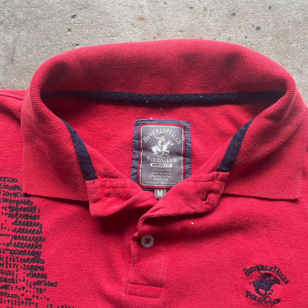 Red and Black Letter Girl Cyber Polo - Medium