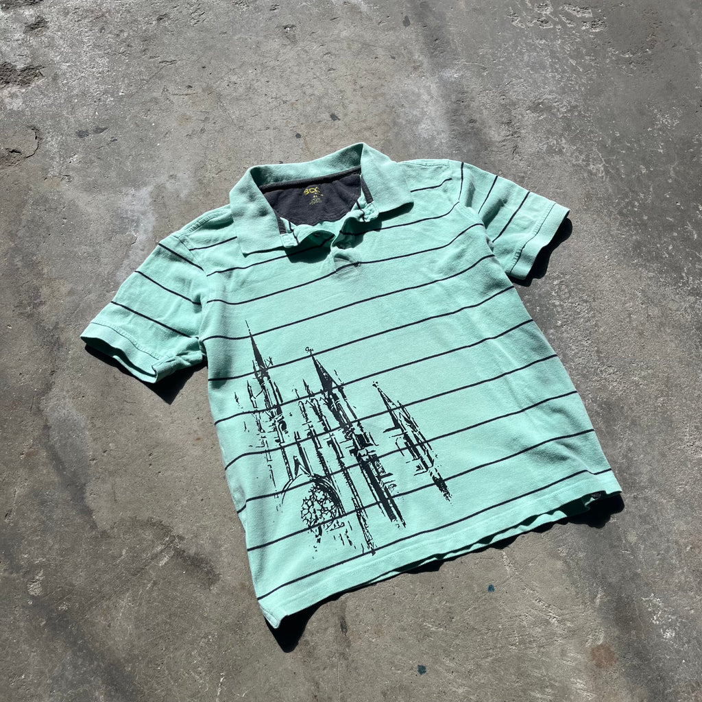 Teal and Black Night Castle Polo - Medium