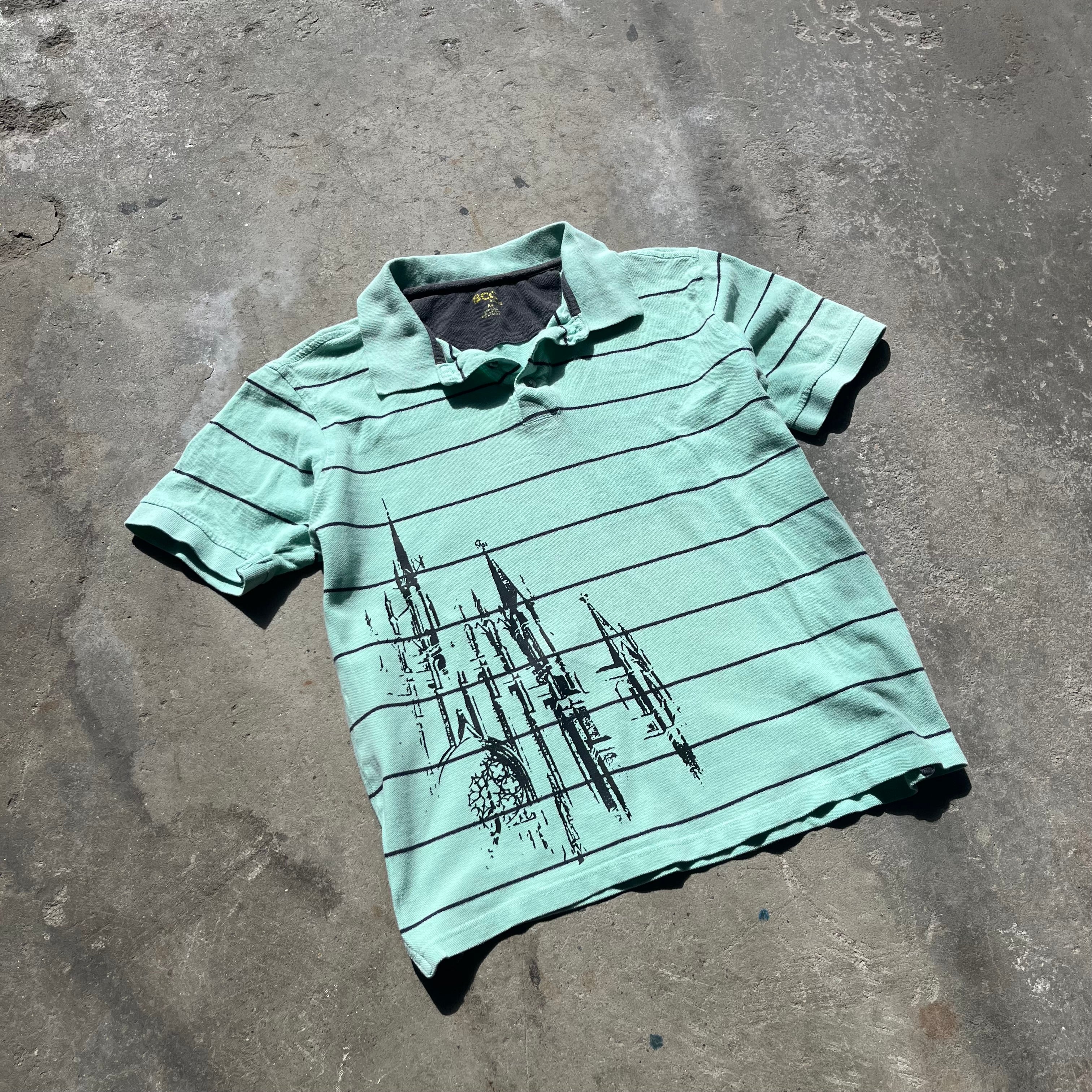 Teal and Black Night Castle Polo - Medium