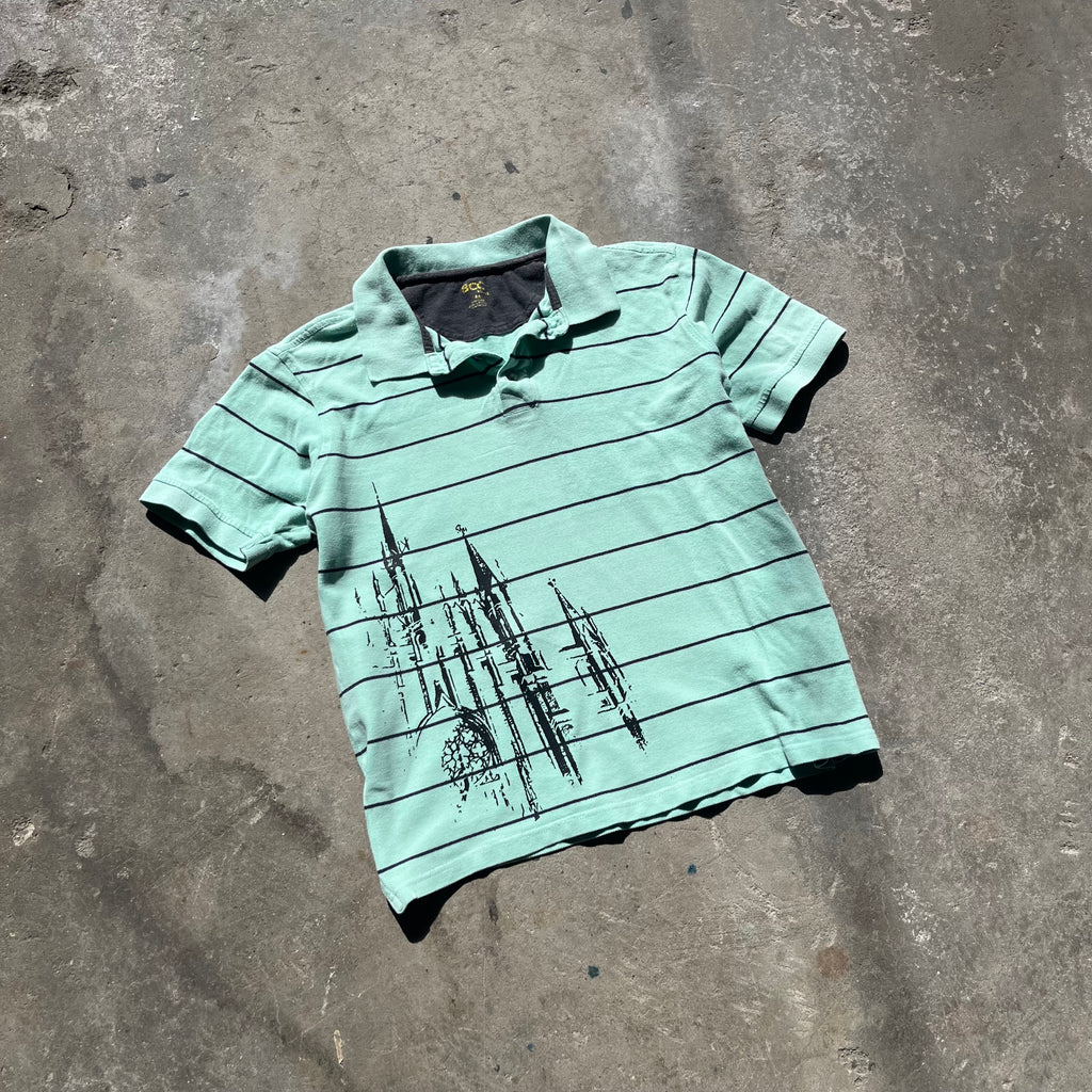 Teal and Black Night Castle Polo - Medium