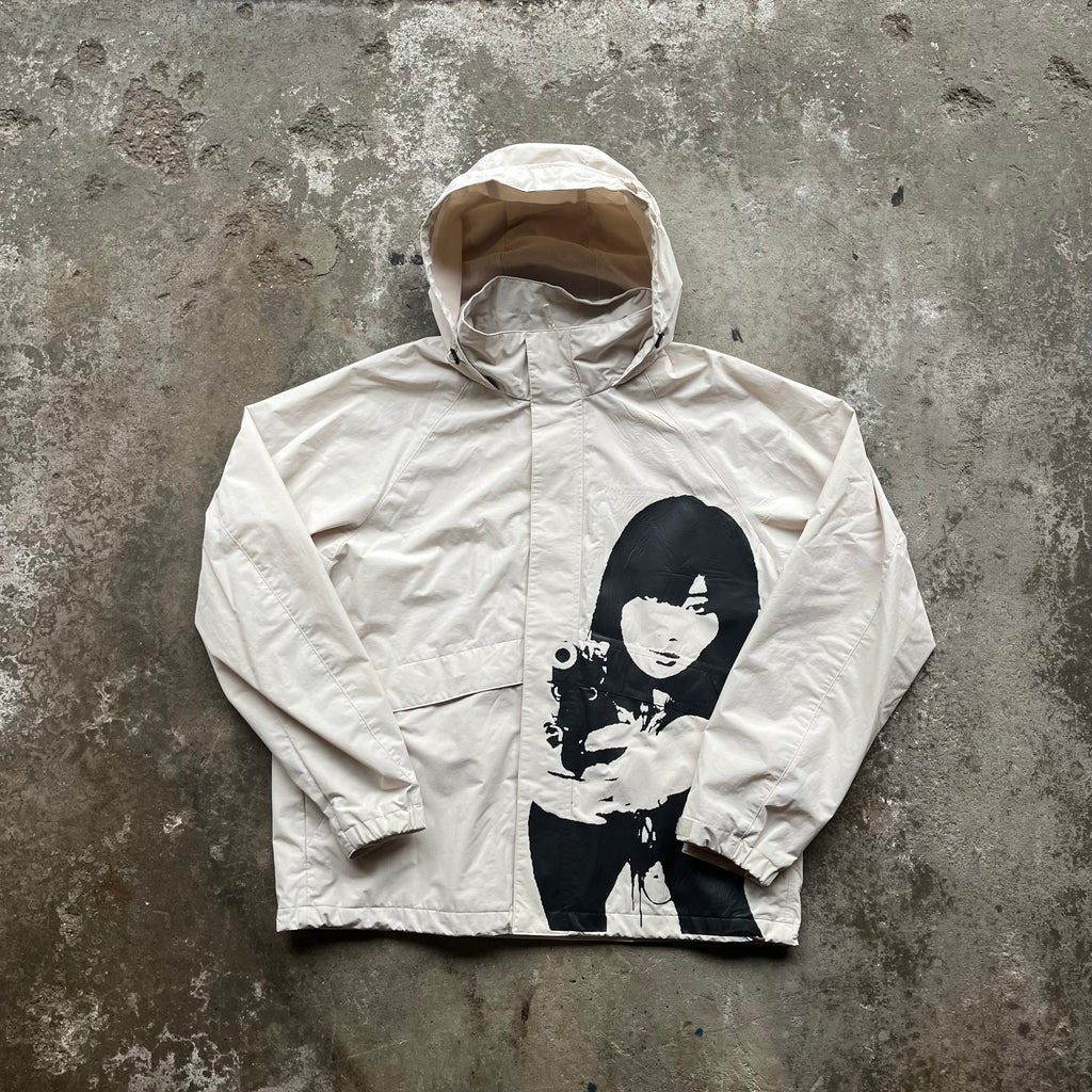 Upcycled Large Unisex Uniqlo Rainjacket - Women with Revolver