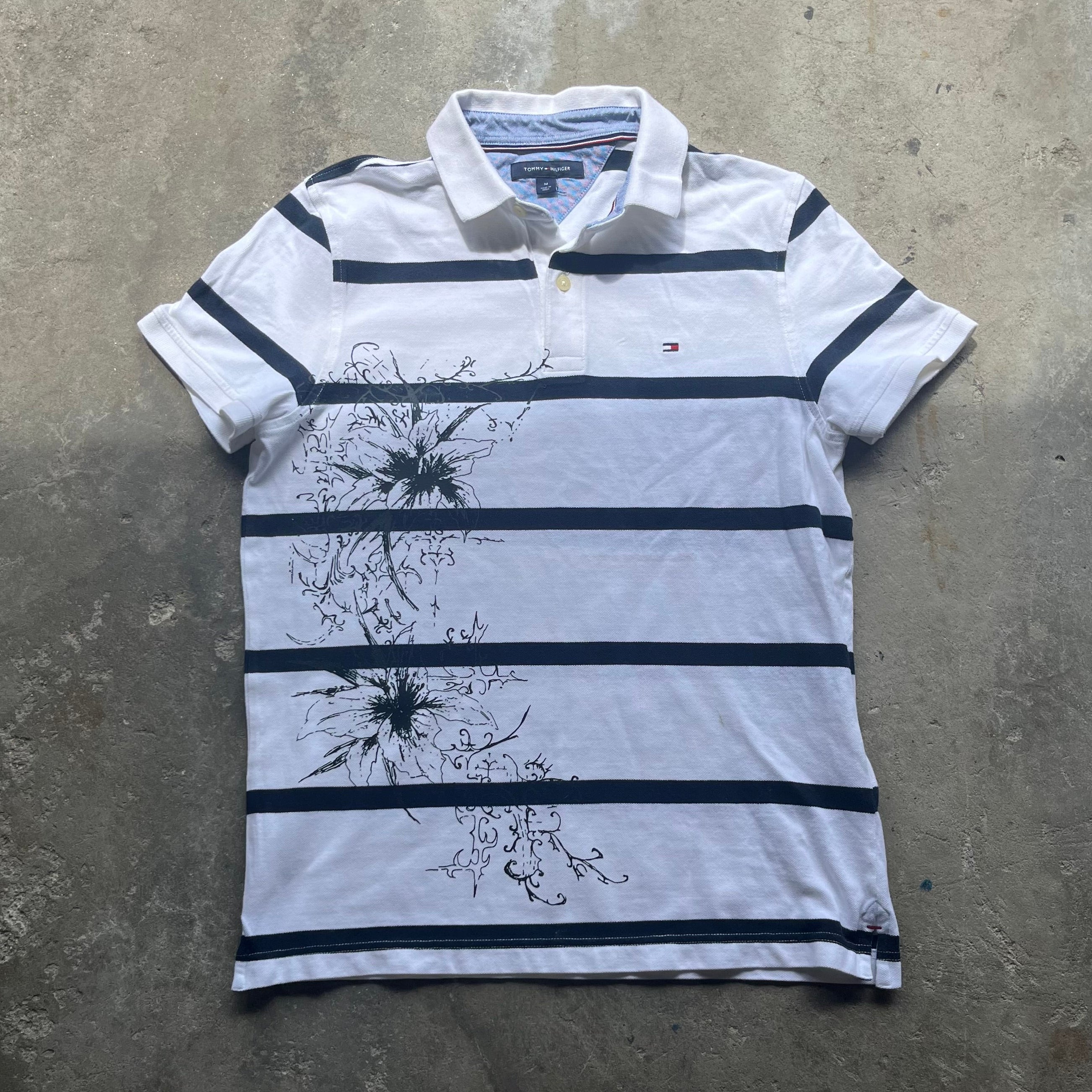 Tommy Hillfigure Upcycled Floral Polo - Medium